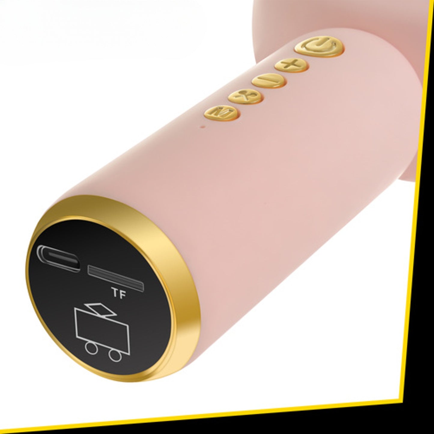 Microfon Karaoke Wireless idealSTORE cu Bluetooth, Difuzor si Lumini RGB, Modificare Voce, 5W, Roz