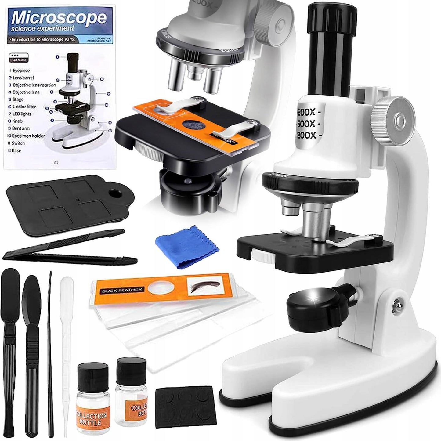 Microscop digital LED multifunctional copii 200x 600x 1200x cu suport telefon