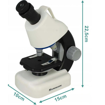 Microscop stiintific copii cu lampa LED, 3 lentile, reglaj focalizare