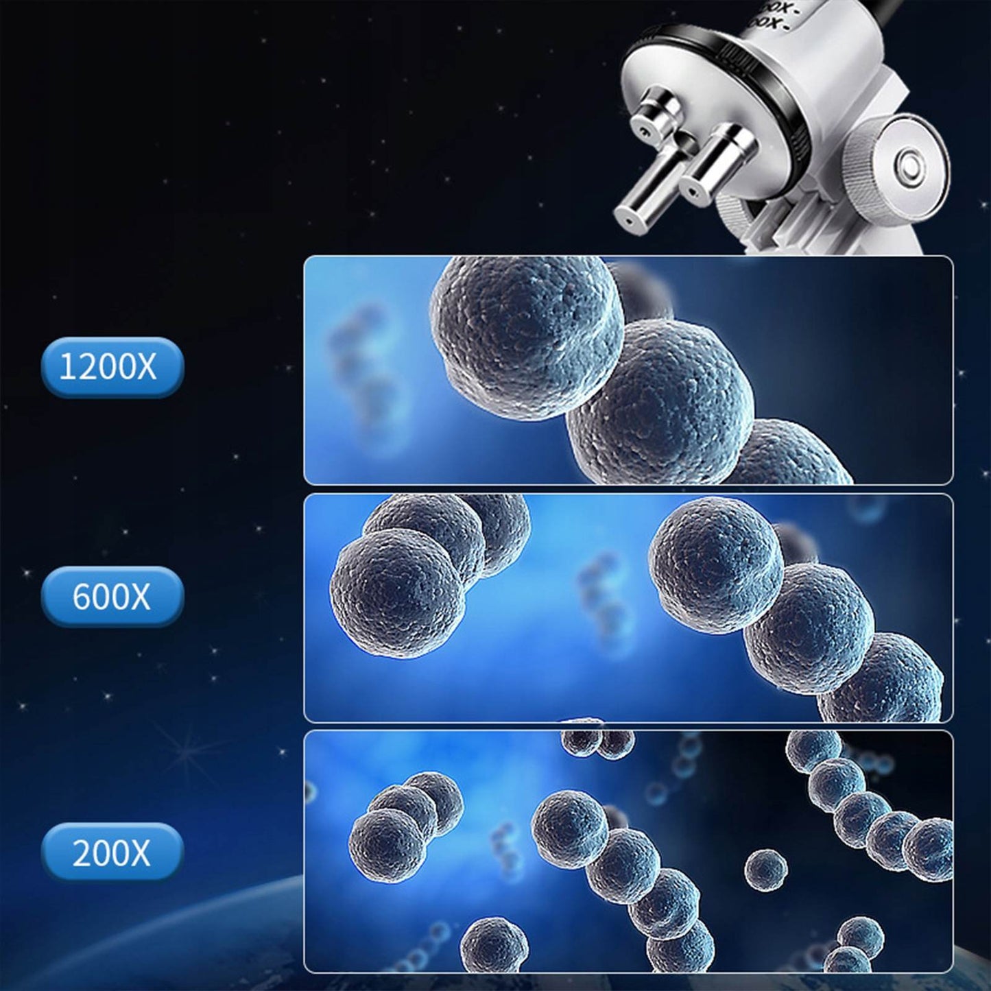 Microscop digital LED multifunctional copii 200x 600x 1200x cu suport telefon
