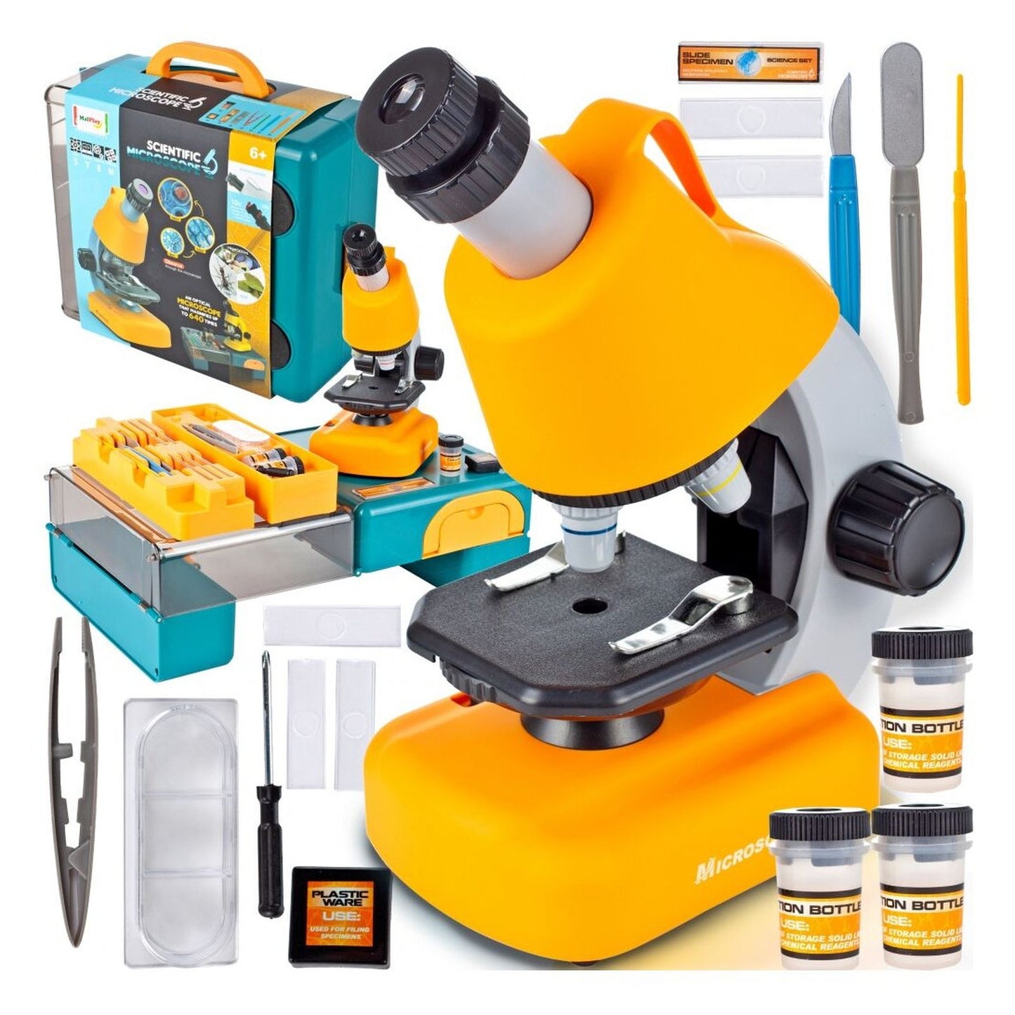 Microscop multifunctional stiintific pentru copii cu accesorii si lumina LED