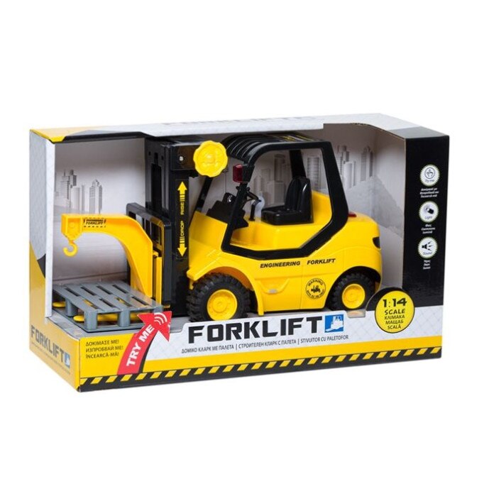 Jucarie motostivuitor cu palet, sunete si ridicare, pentru copii