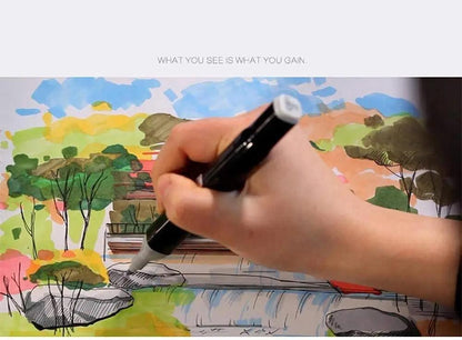 Markere Cu Cerneala Permanenta Pe Baza Alcool, 168 Piese Cu Doua Vrafuri Grosimea Varfului 3-6 mm / 1-2 mm