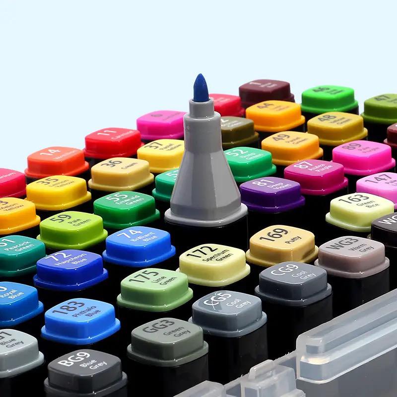 Markere Cu Cerneala Permanenta Pe Baza Alcool, 168 Piese Cu Doua Vrafuri Grosimea Varfului 3-6 mm / 1-2 mm