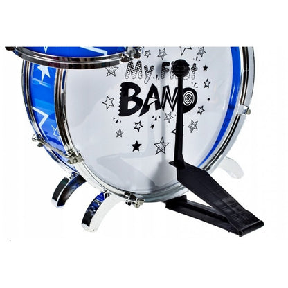 Set tobe Malplay cu scaunel si 6 tamburi albastru