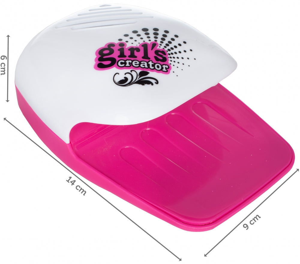 Set de manichiura/pedichiura Palmonix, pentru copii, cu lacuri, uscator unghii si accesorii, 11 elemente, multicolor