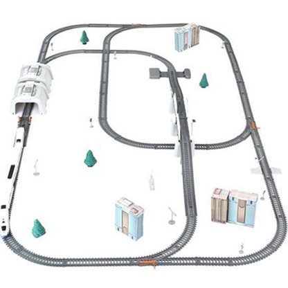 Tren electric cu sina si accesorii, 9m