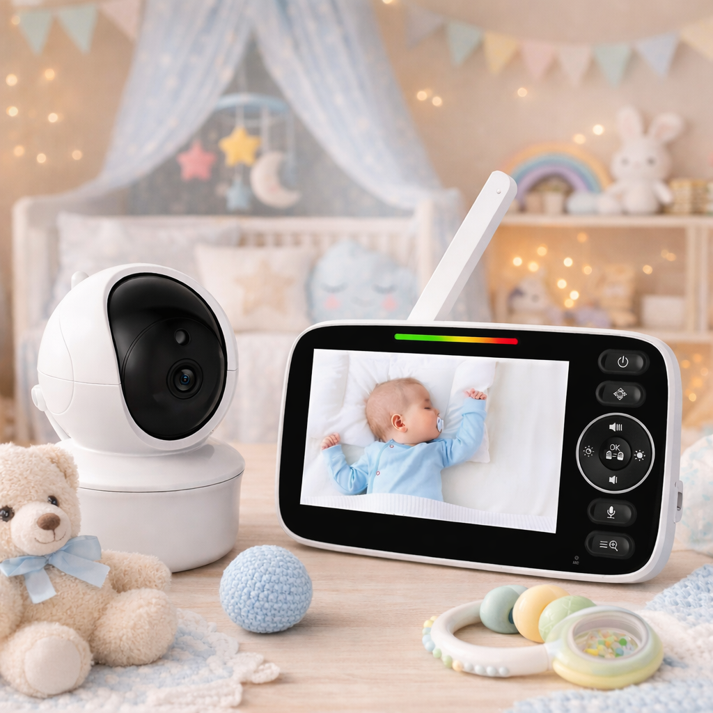 Baby Monitor MiniBaby IdealStore cu Ecran HD 4.3 Inch si Night Vision