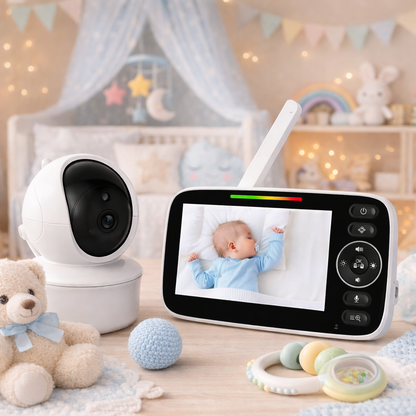 Baby Monitor MiniBaby IdealStore cu Ecran HD 4.3 Inch si Night Vision