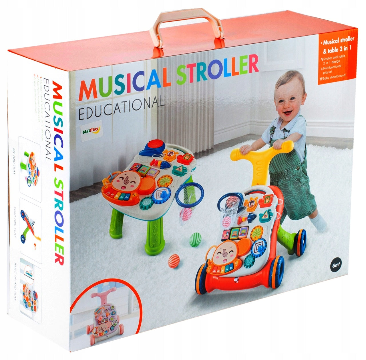 Antepremergator muzical cu activitati 2 in 1 Red