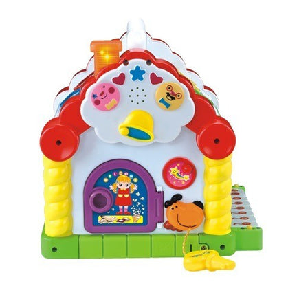 Set de joaca pentru copii MalPlay, Casuta cu forme, pian, lumini si sunete, multicolor, 18 luni