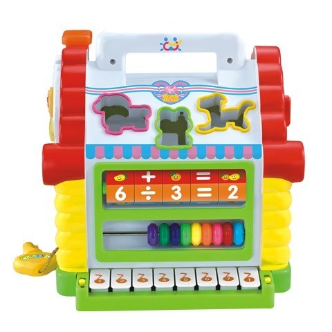 Set de joaca pentru copii MalPlay, Casuta cu forme, pian, lumini si sunete, multicolor, 18 luni