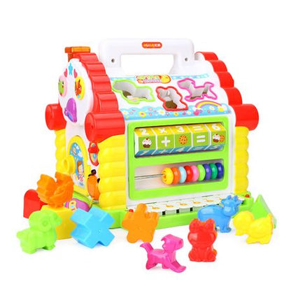 Set de joaca pentru copii MalPlay, Casuta cu forme, pian, lumini si sunete, multicolor, 18 luni