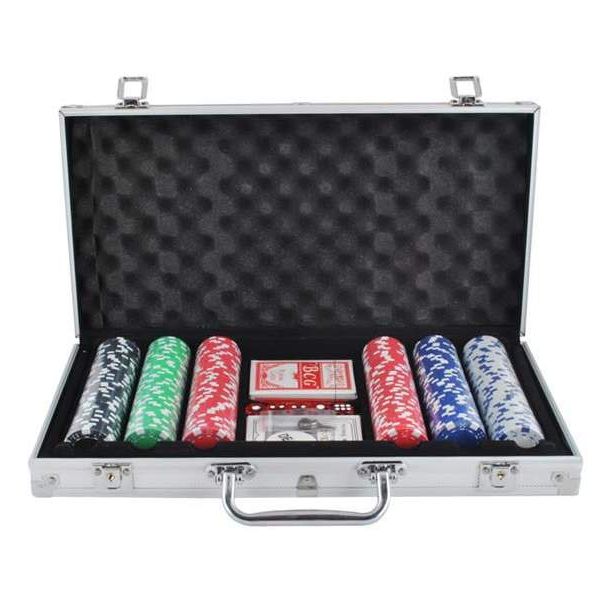 Set Joc de Poker 300 de Jetoane, Valiza Metalica si Accesorii Joc