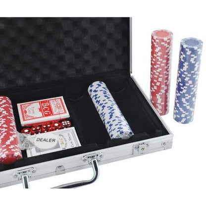 Set Joc de Poker 300 de Jetoane, Valiza Metalica si Accesorii Joc
