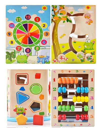 Centru de activitati din lemn 8 in 1 Broscuta vesela, eduBEBE, N40-1