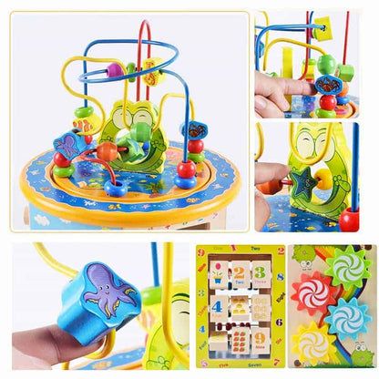 Centru de activitati din lemn 8 in 1 Broscuta vesela, eduBEBE, N40-1