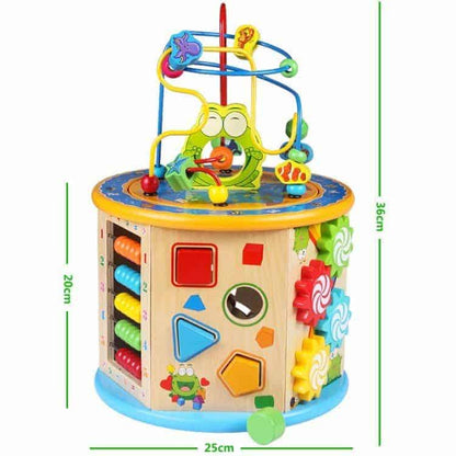 Centru de activitati din lemn 8 in 1 Broscuta vesela, eduBEBE, N40-1