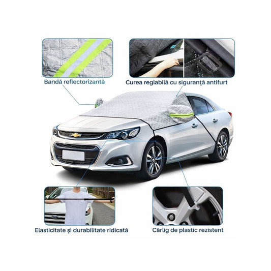 Parasolar exterior auto idealSTORE 234x144 cm material reflectorizant protectie iarna vara