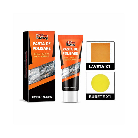 Pasta polish faruri auto idealSTORE 60g, restaurare si lustruire, reda claritatea farurilor