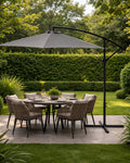 Umbrela de Gradina idealSTORE GreyGarden, Deschidere 300 cm, Pliabila, Cadru Solid, Rezistenta Sporita (UV50+)