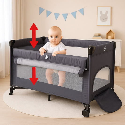 Patut turistic pliabil idealSTORE cu 2 Etaje, Saltea Moale, si geanta transport