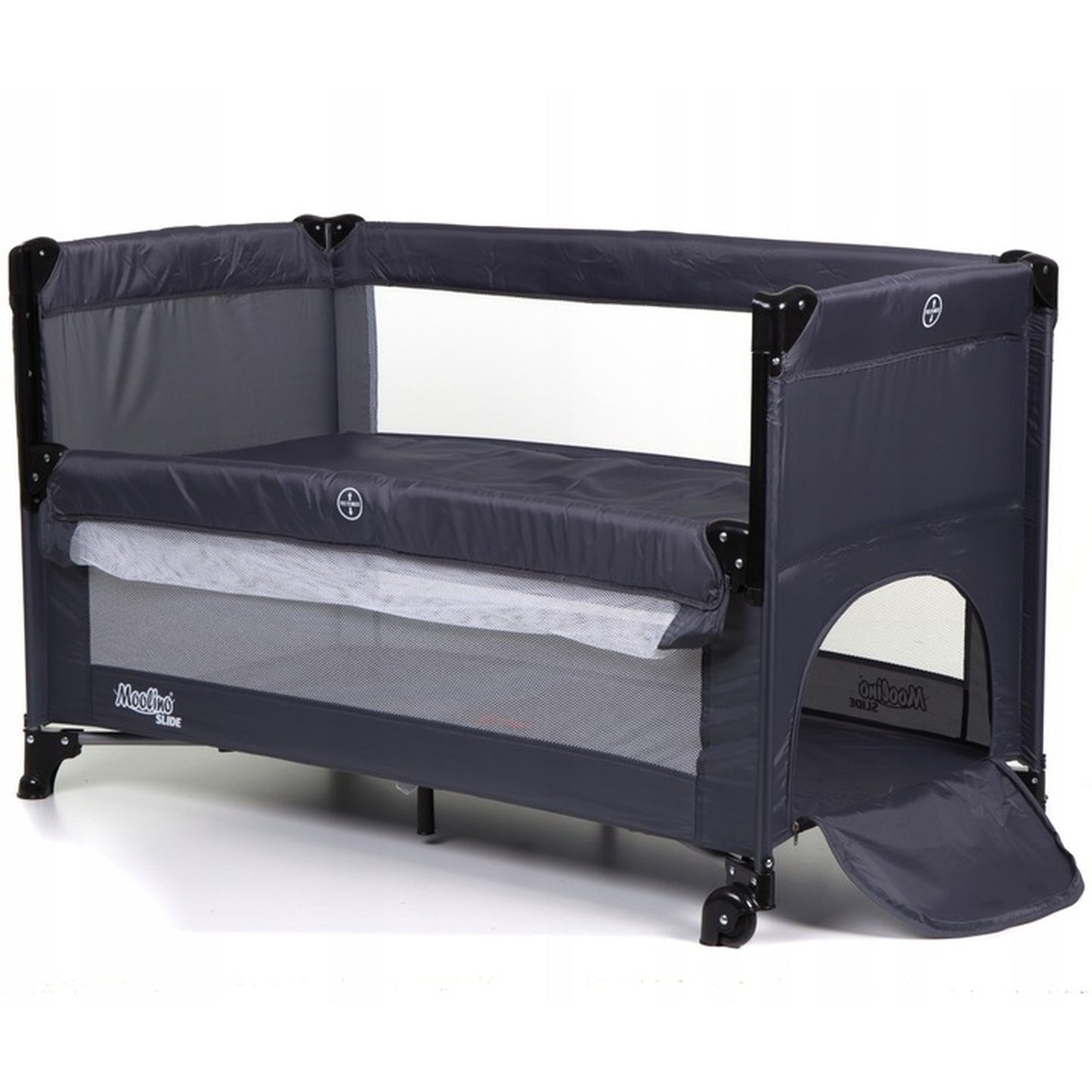 Patut turistic pliabil idealSTORE cu 2 Etaje, Saltea Moale, si geanta transport