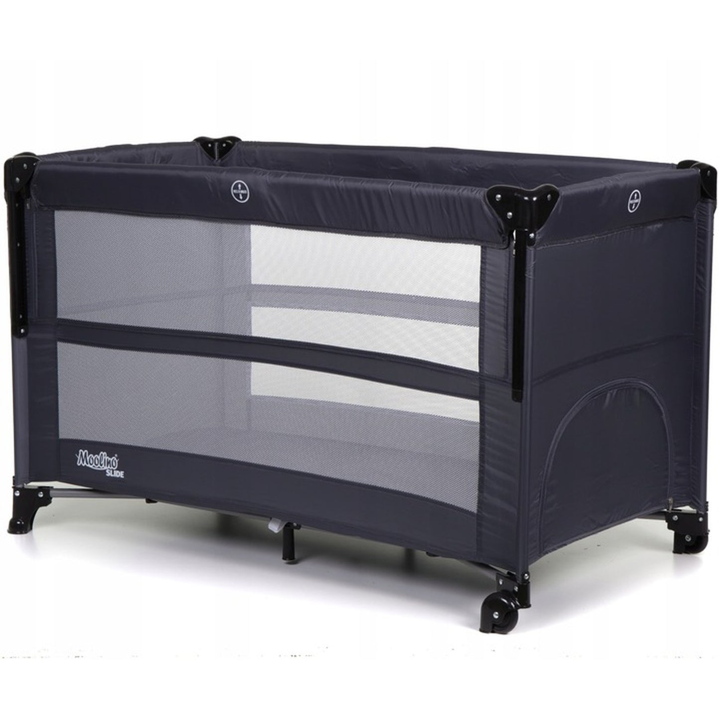 Patut turistic pliabil idealSTORE cu 2 Etaje, Saltea Moale, si geanta transport