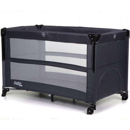 Patut turistic pliabil idealSTORE cu 2 Etaje, Saltea Moale, si geanta transport