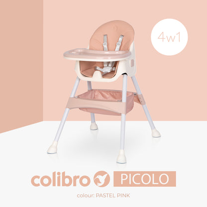 Scaun de masa bebe multifunctional 4 in 1 COLIBRO PICOLO, Pastel Pink