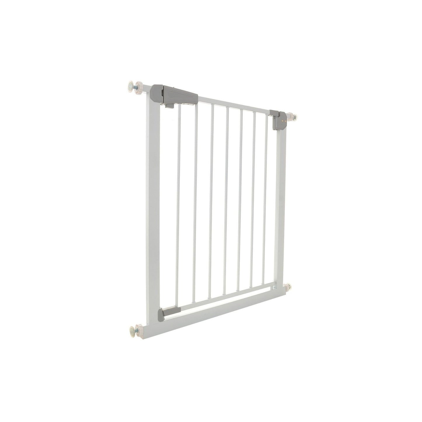 Poarta siguranta reglabila idealSTORE copii si animale 75-85 cm, otel, Alba