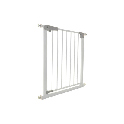 Poarta siguranta reglabila idealSTORE copii si animale 75-85 cm, otel, Alba