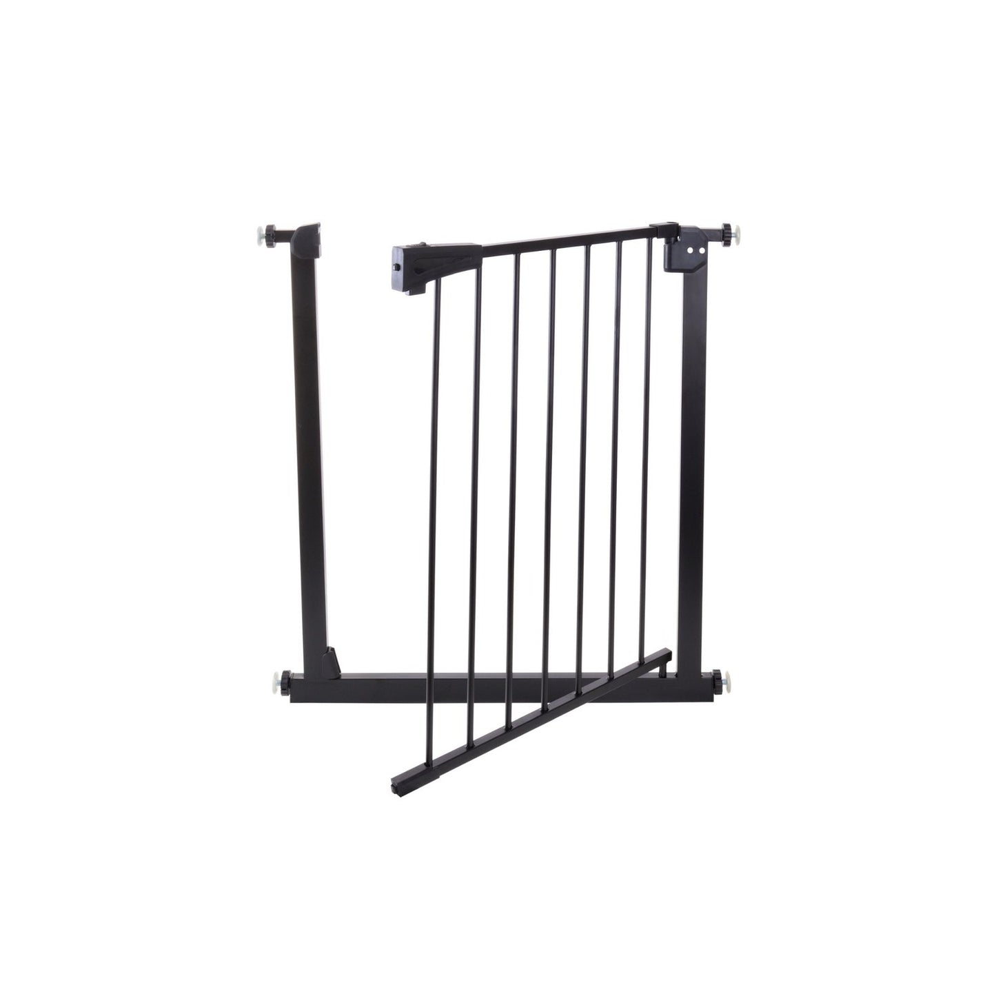 Poarta siguranta reglabila idealSTORE copii si animale 75-85 cm, otel neagra