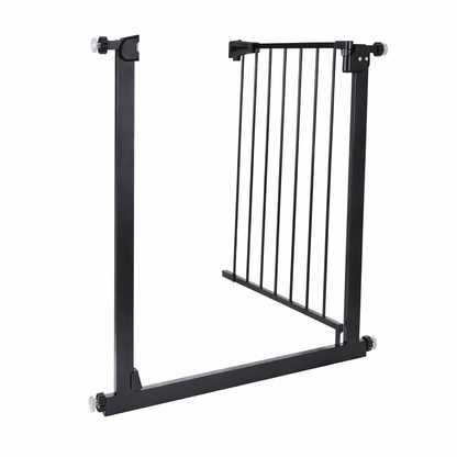 Poarta siguranta reglabila idealSTORE copii si animale 75-85 cm, otel neagra