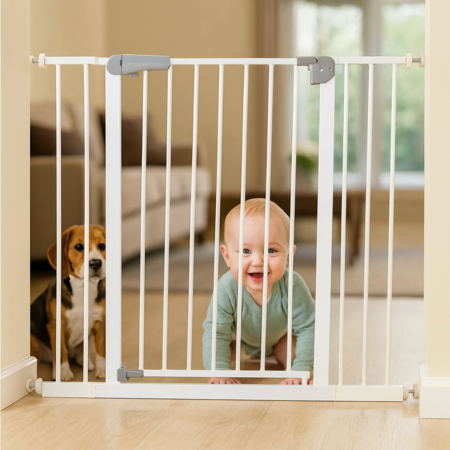 Poarta de Siguranta idealStore Safety Gate pentru Scari 75-117 cm Otel