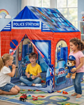 Cort de joaca pentru copii Sectia de Politie idealSTORE,Dimensiune 95x72x102cm, Desing atractiv pentru copii