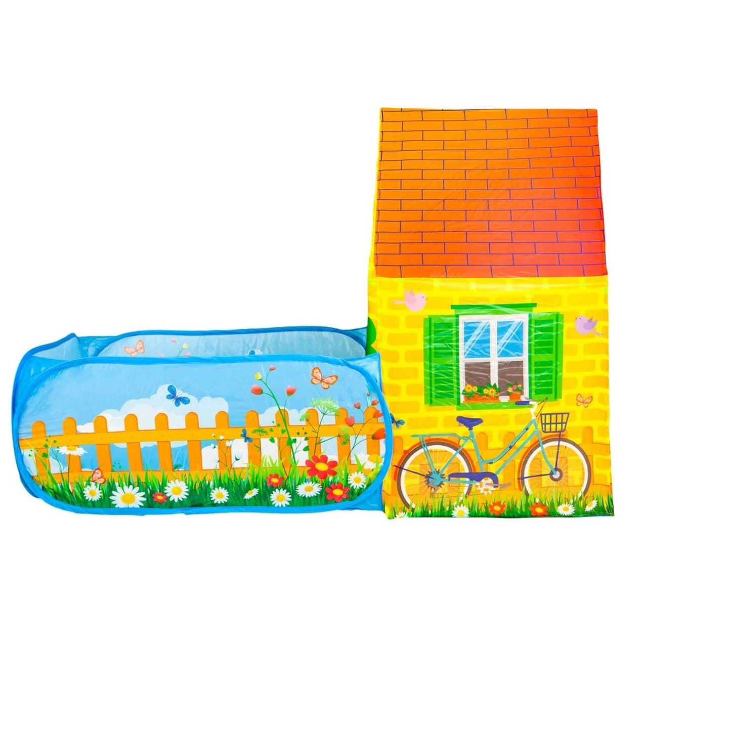 Cort de joaca pentru copii cu gradina idealSTORE FARM VILLAGE idealSTORE,Dimensiuni 110 x 90 x 150 cm