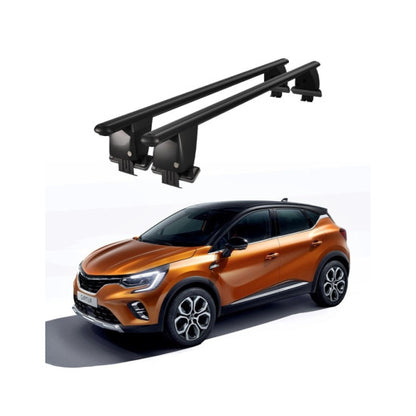 Bare transversale portbagaj auto Renault Captur 2019+ idealSTORE, plafon neted, aluminiu, negru, blocare cu cheie
