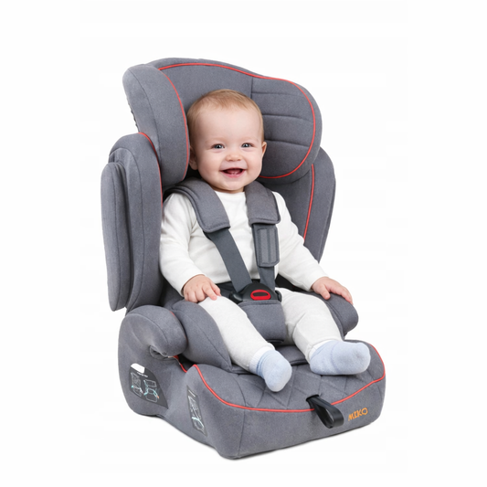 Scaun Auto Profesional Dedicat Pentru Copil Baby Jolie MIKO idealSTORE,Greutate 9-36 kg,Tetiera Reglabila,Gri