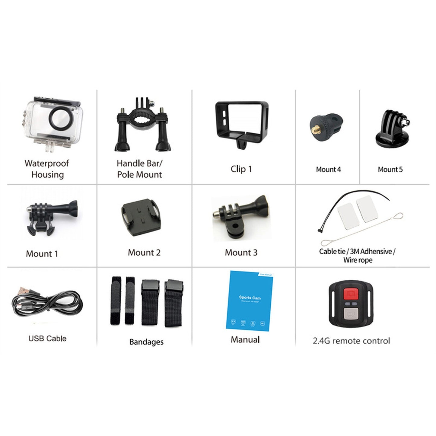 Camera de Actiune idealSTORE  5K Ultra HD, Foto 24 MP, 256 GB, Stabilizare imagine EIS, Microfon, WiFi, Port HDMI