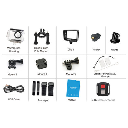 Camera de Actiune idealSTORE  5K Ultra HD, Foto 24 MP, 256 GB, Stabilizare imagine EIS, Microfon, WiFi, Port HDMI