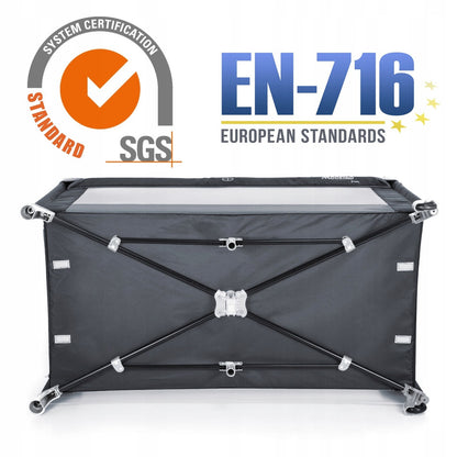 Patut Turistic pliabil Ideal Travel, Design solid si elastic, constructie solida in 7 puncte