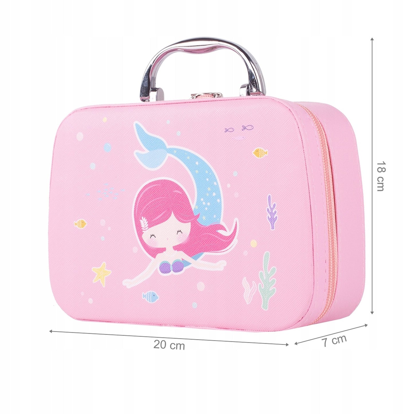 Trusa de Machiaj pentru copii Little Mermaid IdealSTORE,Include 22 de elemente pentru Machiaj, elemente pentru ingrijirea unghiilor