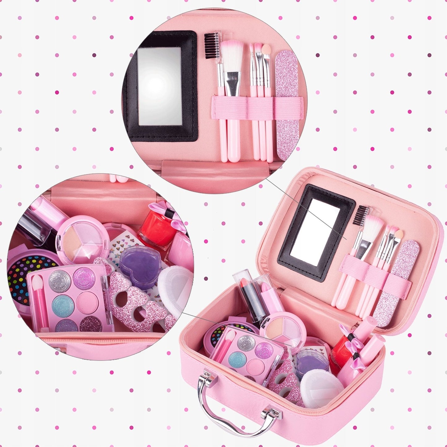 Trusa de Machiaj pentru copii Little Mermaid IdealSTORE,Include 22 de elemente pentru Machiaj, elemente pentru ingrijirea unghiilor