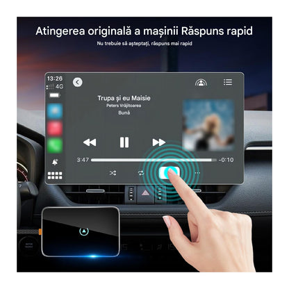 Adaptor Wireless CarPlay cu AI idealSTORE,compatibil Wireless CarPlay si Android,Conectare Automata, Conectare la Microfonul Masinii, Sincronizare Rapida