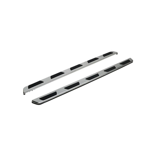 Praguri Auto idealSTORE, Set Stanga+Dreapta, Aluminiu, Negru cu Insertii Argintii, Montaj Rapid
