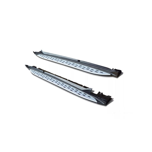 Praguri Auto idealSTORE, Compatibile Mercedes GLC SUV / Coupe X253/C253 2015-2022, Design Estetic, Material din Aluminiu, Protectie Impotriva Loviturilor, Montaj Rapid si Sigur, Culoare Negru cu Insertii Argintii