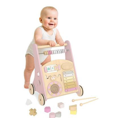 Premergator copii din lemn 3 in 1 idealSTORE, cu activitati educative