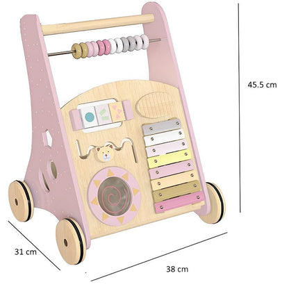 Premergator copii din lemn 3 in 1 idealSTORE, cu activitati educative