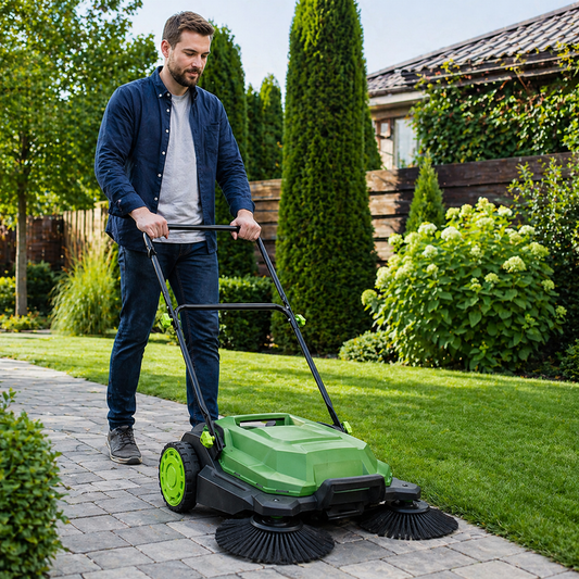 Matura manuala GardenLux idealSTORE, Latime de lucru 680mm, Recipient colector de 24L,Capacitate de curatare 2100 m2 /h